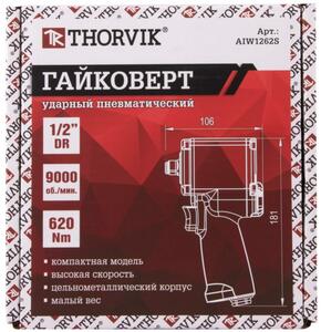 Гайковерт ударный пневматический Thorvik AIW1262S 1/2DR, 9000 об/мин, 620 Нм 053923, фото 2