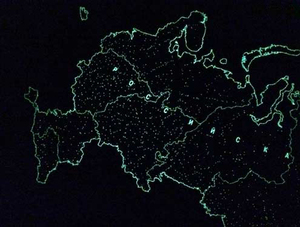Карта Российской Федерации, светящаяся в темноте, настенная, сувенирное издание, в тубусе, фото 2