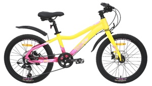 Велосипед подростковый Tech Team Delta 20"х11" желтый 2024 (алюминий), фото 1