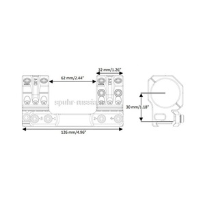 Кронштейн SPUHR Scope Mount 30мм на Picatinny, h=30мм, 6MIL, фото 2