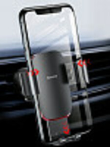 Автомобильный держатель для телефона в дефлектор Baseus Metal Age Gravity - Серый (SUYL-D0G), фото 8