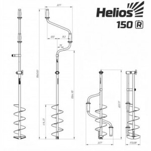 Ледобур HS-150D R правое вращение (LH-150RD) Helios, фото 11