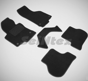 Ворсовые LUX коврики в салон Seintex для Volkswagen Golf V 2003-2012 (черные, 89992)
