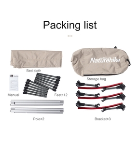 Раскладушка Naturehike XJC06 190х65х38 см, до 150 кг, черная, фото 8