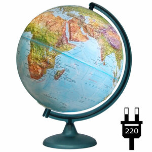 Глобус Земли ландшафтный рельефный диаметром 320 мм, с подсветкой, фото 1
