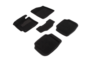 Ворсовые 3D коврики в салон Seintex для Hyundai Elantra V 2011-2015 (черные)