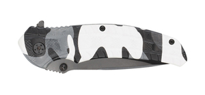 Нож Stinger, 84 мм, рукоять: алюминий, черн.-бел. камуфляж, картонная коробка, фото 3