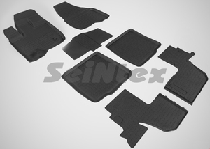 Резиновые коврики с высоким бортом Seintex для Ford Explorer V (до 3,5л) 2010-2015 (широкая площадка под левую ногу)