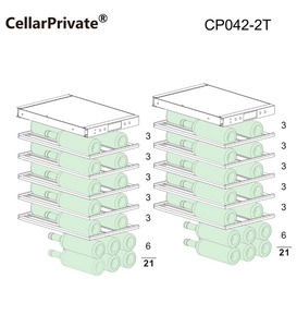 Винный шкаф CellarPrivate встраиваемый, двухзонный на 42 бутылки CP042-2T, фото 8