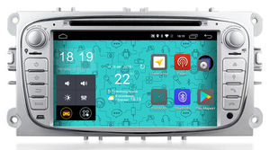 Штатная магнитола Parafar 4G/LTE для Ford Focus 2, Mondeo, Galaxy, C-Max, S-Max c DVD (универсальная) серебро на Android 7.1.1 (PF148D), фото 1