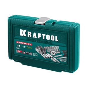 Универсальный набор инструмента KRAFTOOL X-drive 57 предметов, 1/4" 27885-H57, фото 12