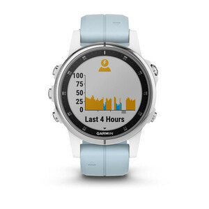 GPS-часы Garmin fenix 5S Plus белый с голубым ремешком, фото 1