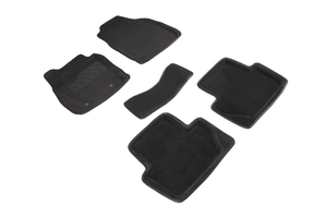 Ворсовые 3D коврики в салон Seintex для Ford Ecosport 2014-2017 (черные)