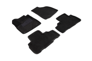 Ворсовые 3D коврики в салон Seintex для Toyota Highlander III 2013-2019 (черные), фото 1