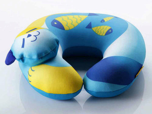 Подушка для путешествий с наполнителем из микробисера детская Travel Blue Fun Pillow Кот (235), фото 2