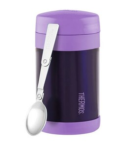 Термос детский для еды Thermos F3024PU Stainless Steel (0,47 литра), с ложкой, фиолетовый, фото 1