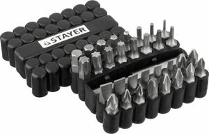 Набор бит STAYER с магнитным адаптером 33 шт. 26084-H33, фото 1