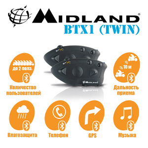 Мотогарнитура Midland BTX1 (Twin), фото 2