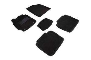 Ворсовые 3D коврики в салон Seintex для Toyota Camry VII 2012-2018 (черные), фото 1