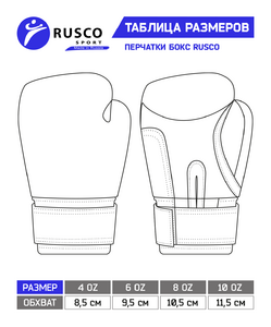 Перчатки боксерские, Rusco 8oz, к/з, черный, фото 2