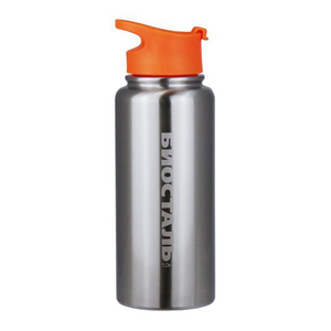 Термос Biostal Спорт (1 литр), стальной/оранжевый, фото 1