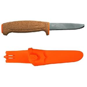 Нож Morakniv Floating Serrated Knife, нержавеющая сталь, пробковая ручка, оранжевый. 13131, фото 1