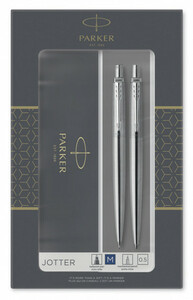 Набор подарочный Parker Jotter Core - Stainless Steel CT, ручка шариковая+карандаш, фото 1