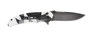 Нож Stinger, 84 мм, рукоять: алюминий, черн.-бел. камуфляж, картонная коробка, фото 2