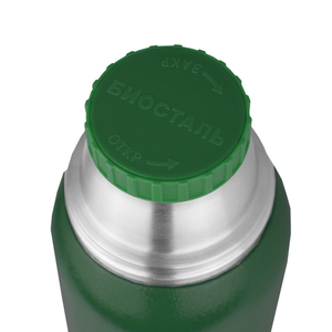 Термос Biostal Охота (1 литр), 2 чашки, зеленый, фото 5