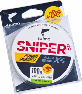 Леска плетёная Salmo Sniper BP ALL R BRAID х4 Grass Green 120/017, фото 1