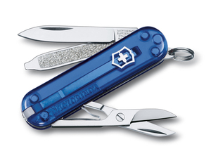 Нож-брелок Victorinox Classic, 58 мм, 7 функций, полупрозрачный синий