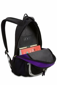Рюкзак Swissgear, чёрный/фиолетовый/серебристый, 32х15х45 см, 22 л, фото 1