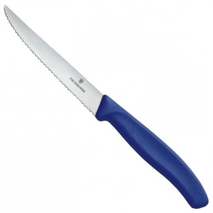 Нож Victorinox для стейка и пиццы, 11 см волнистое, синий, фото 1