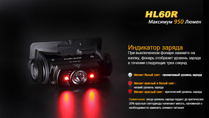 Налобный фонарь Fenix HL60RDY Cree XM-L2 U2 Neutral White LED, фото 22
