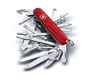 Нож Victorinox SwissChamp, 91 мм, 33 функции, полупрозрачный красный, фото 1
