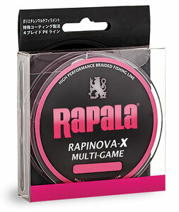 Леска плетеная RAPALA Rapinova-X MULTI GAME розовая 100м #0.3/7.2LB/0.08 мм