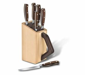 Набор Victorinox кухонный, 6 предметов: 5 ножей и вилка, в подставке из бука, коричневый, фото 4