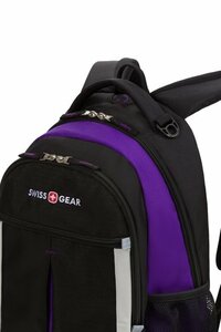 Рюкзак Swissgear, чёрный/фиолетовый/серебристый, 32х15х45 см, 22 л, фото 5