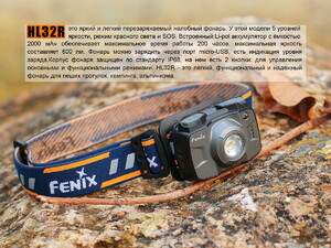 Налобный фонарь Fenix HL32Rg серый, фото 6