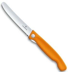 Нож Victorinox для очистки овощей, лезвие 11 см, серрейторная заточка, оранжевый, фото 2