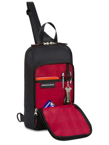 Рюкзак Swissgear с одним плечевым ремнем, черный, 18x5x33 см, 4 л, фото 4