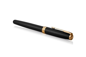 Parker Sonnet Core - Matte Black GT, перьевая ручка, F, BL, фото 2