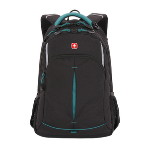 Рюкзак Swissgear, черный/бирюзовый, 32x15x46 см, 22 л, фото 1