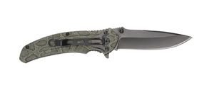 Нож Stinger, 84 мм, рукоять: алюминий, зеленый камуфляж, картонная коробка, фото 3