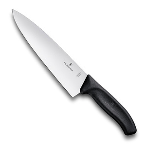 Нож Victorinox разделочный, лезвие 20 см широкое, черный, в картонном блистере, фото 1