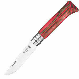 Нож Opinel №08, нержавеющая сталь, ручка из березы, красная  ручка, 002390, фото 2