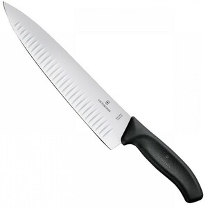 Нож Victorinox для разделки мяса, лезвие рифленое 25 см, черный, в блистере