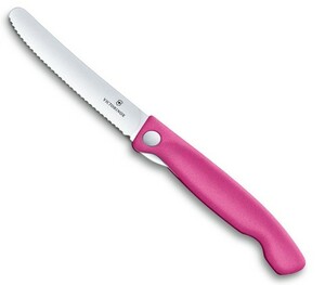 Нож Victorinox для очистки овощей, лезвие 11 см, серрейторная заточка, розовый, фото 2