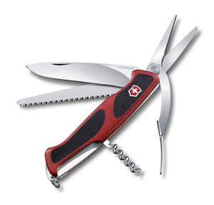 Нож Victorinox RangerGrip 71 Gardener, 130 мм, 7 функций, красный с черным