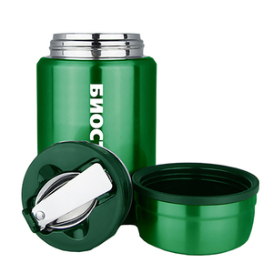 Термос для еды Biostal Охота (0,75 литра), с ложкой, зеленый, фото 7